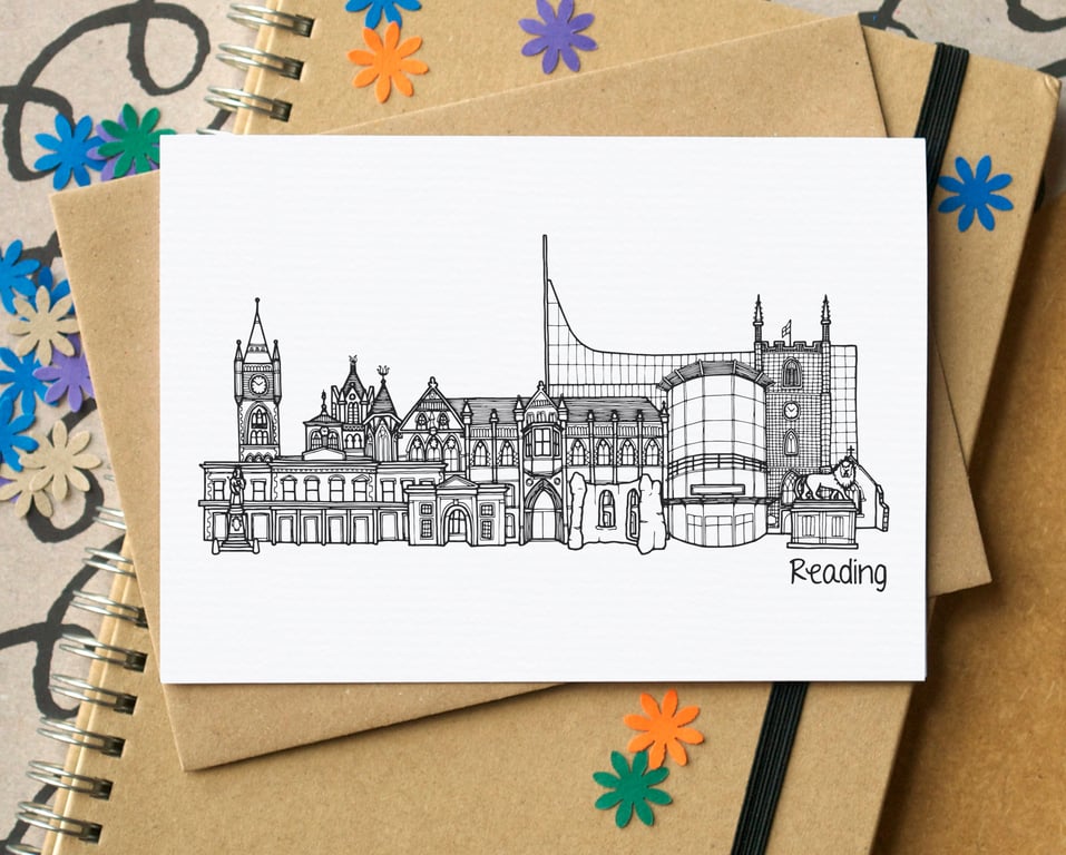 Reading Skyline Greetings Card