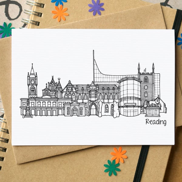Reading Skyline Greetings Card