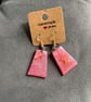 Handmade Pink Resin Drop Earrings -Lightweight Statement Jewellery