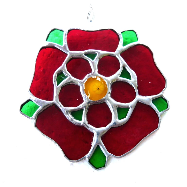 Lancashire Rose Suncatcher Stained Glass 