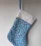 Summer Seconds - Christmas stocking - blue with candy cane