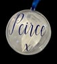 Christmas Memory Bauble, Personalised, Internal Feather. Memorial Tree Ornament. - Image 3