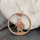 Upcycled penny coin penguin pendant