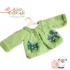 Reserved for Sue - Hand Embroidered Green Cardigan 