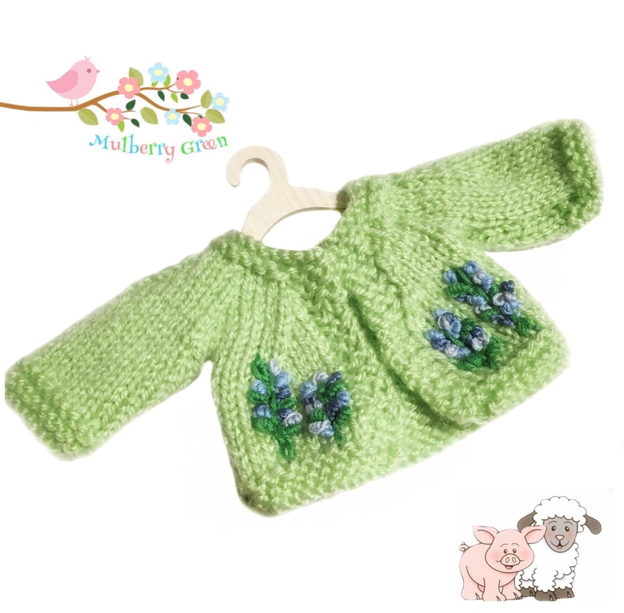 Reserved for Sue - Hand Embroidered Green Cardigan 