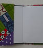 Notebook. A5 size. Lined Notepad with Quilted Crazy Patchwork Cover. Greens - Image 2