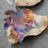 Flame painted copper leaf brooch