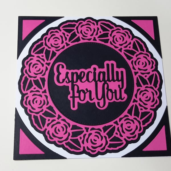 Especially For You Greeting Card - Pink and Black
