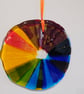 Handmade Fused Glass Rainbow Colour Wheel – Decorative Light Catcher - Image 4