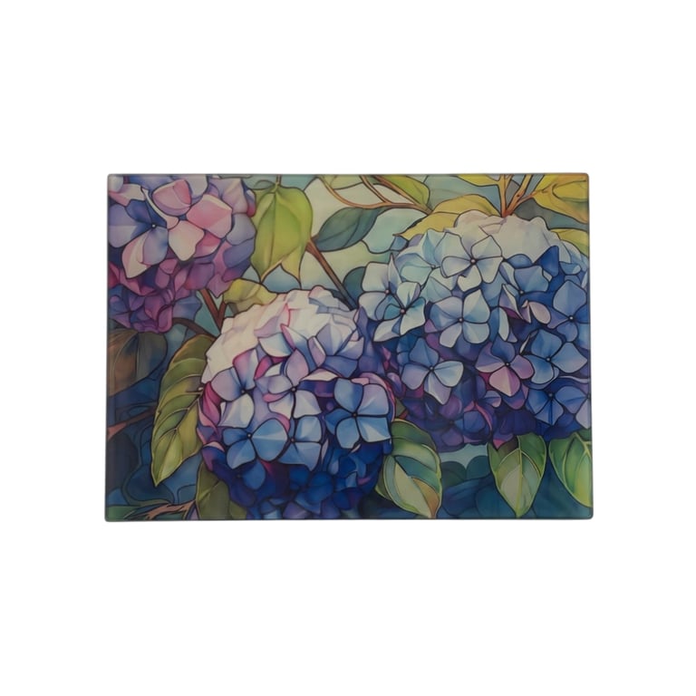 Hydrangea Glass Chopping Board