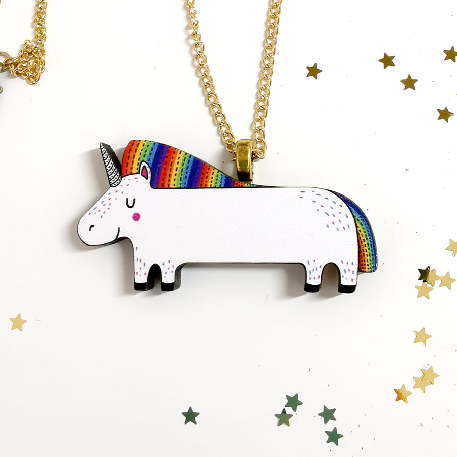 Rainbow hot sale unicorn necklace