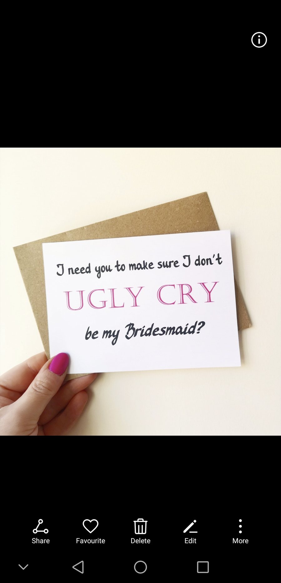 I Don't Ugly Cry Wedding proposal card Will you be my Bridesmaid Maid Honour