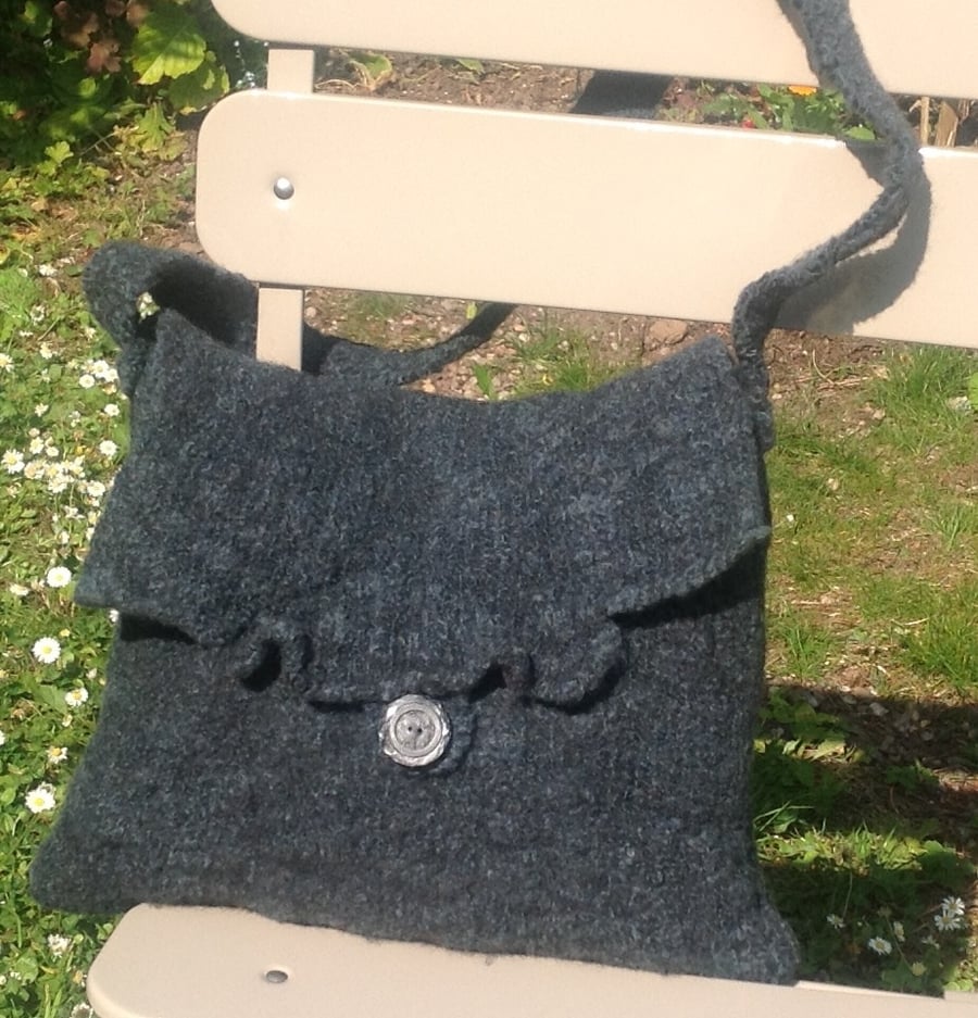 Grey Felt Bag Folksy
