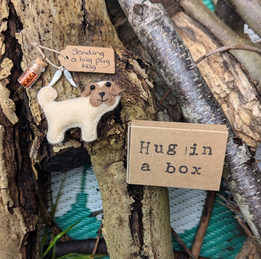 Pug gift, hug in a box, pug fan, dog gift - Folksy