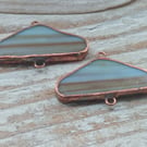 Stained Glass Cloud Pair of Charm Connectors