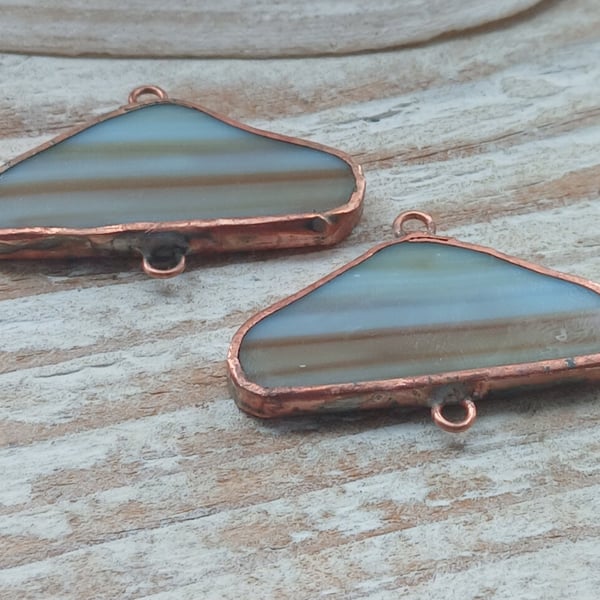 Stained Glass Cloud Pair of Charm Connectors
