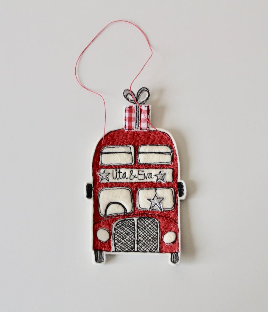 Special Order for A. Marks - North Pole Red Bus - Hanging Decoration