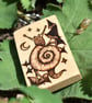 Magical Fungi Snail. Pyrography key ring. - Image 4