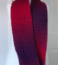 Crocheted Infinity Scarf with a Twist - Ruby Colours - Wool Mix Yarn - Image 3