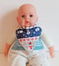 Baby's first Christmas Bandana bib, patchwork bib, Xmas reversible bib,  - Image 4