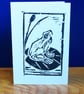 Lino print frog on lily pad - Image 1