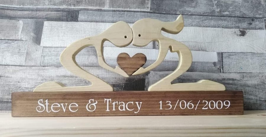 Personalised Wedding gift,  5th wedding anniversary, wooden home decor new 