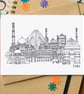 Delhi Skyline Greetings Card