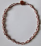 A crocheted necklace in white cotton with bronze bugle beads - Image 5