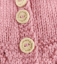 Rose pink Hand Knitted Baby Cardigan, Collared Sweater, Girls, Baby Shower Gift  - Image 5