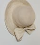 Handmade Beige Sun Hat with Bow - Image 4