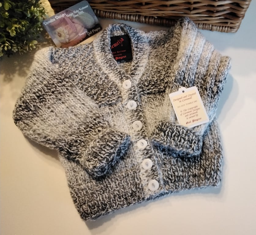 Designer Baby Boy's Super Soft Hand Knitted Cardigan  6 - 12 months size