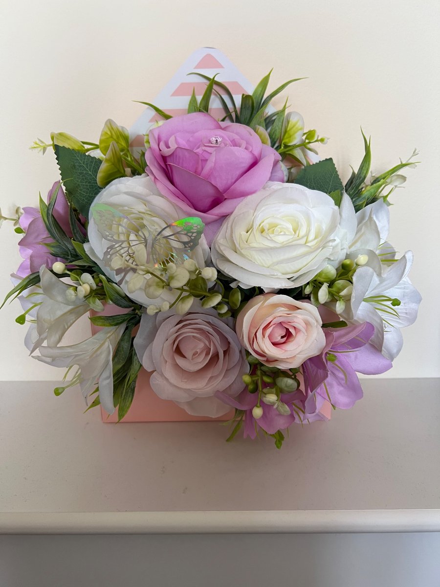 Pink and cream Flower envelope 