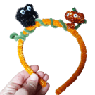 BOO Halloween Hairband Tiara with Pumpkin Ghost and Witch Hat 