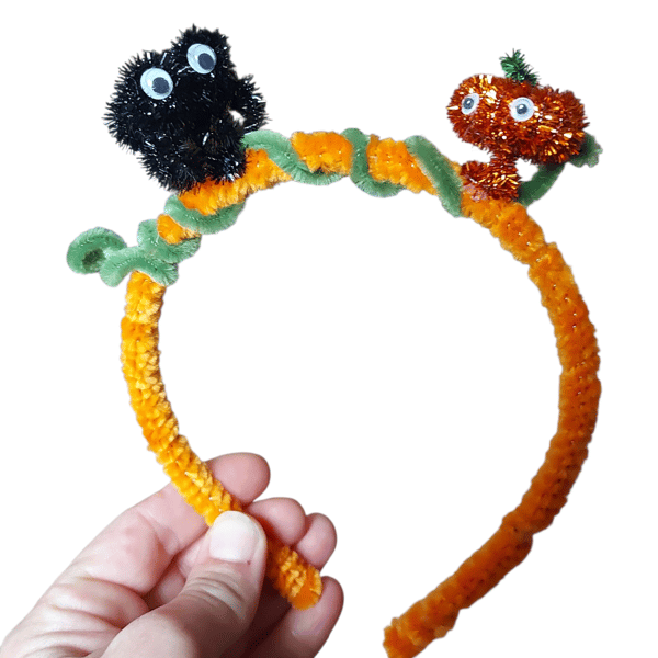 BOO Halloween Hairband Tiara with Pumpkin Ghost and Witch Hat 