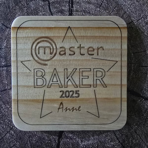Personalised Master Baker Coaster - for the all round cook & baker in your life