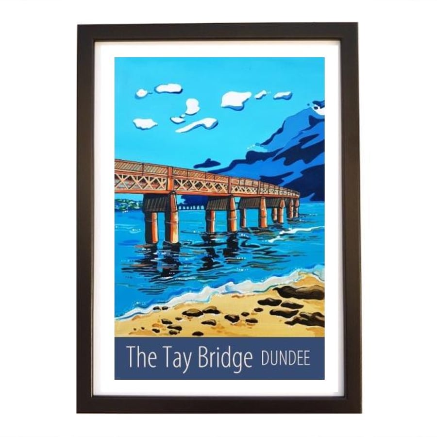 Dundee Tay Bridge travel poster print by Susie West