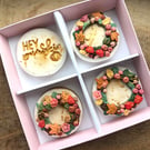 Hand-Iced Autumn Wreath Biscuits, Personalised Fall Gift Box, Edible Autumn Gift