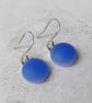 Periwinkle blue glass drop earrings - Image 5
