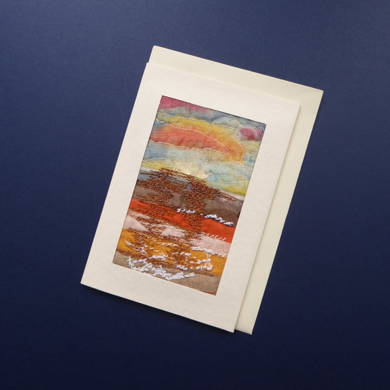 Individually Hand Crafted Textile Blank Card