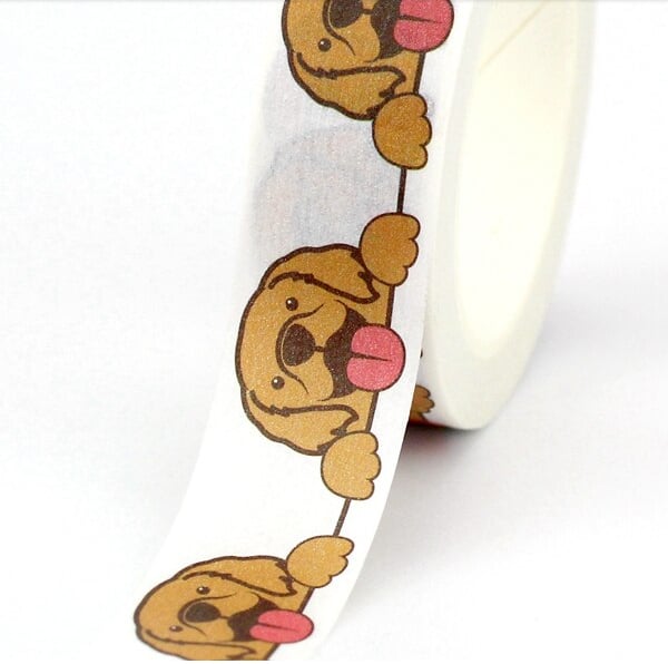 Golden Retriever Dog Washi Tape, Dog Decorative Tape, Journals, Scrapbooks 10m