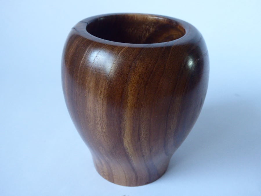 Hand turned wooden vase
