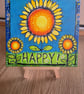 Happy! Original acrylic painting on a mini canvas