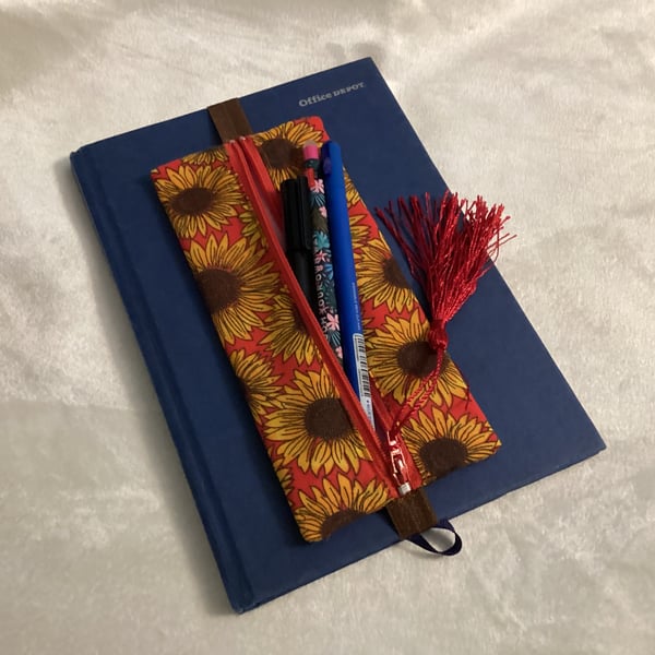 Notebook Pen Holder Pouch, sunflowers pen holder, notebook pouch