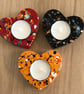SPLATTER CERAMIC HEART TEALIGHT HOLDER