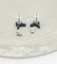 Titanium posts Mothman stud earrings - Black glitter Acrylic hypoallergenic  - Image 3