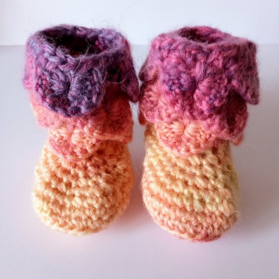 Dragon Scale Crochet Baby Boots