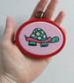 Tiny Tortoise Embroidery Hoop Art 