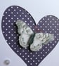 Blank Butterfly Card - Heart Aperture - Dark Blue Polka Dot - Image 2