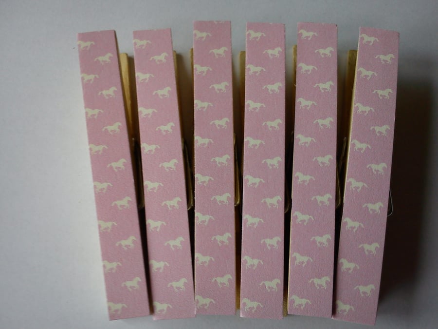 Pink Ponies magnetic pegs fridge magnets memo peg