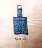 Floral Keyring Pink Keyfob, Blue Fabric Keychain, Luggage Tag,  - Image 4